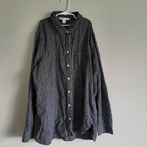 Old Navy Flannel black and white mens plaid button up